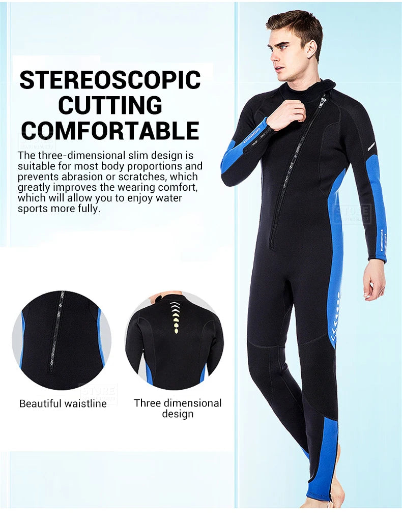 3MM Neoprene Wetsuit Surf Scuba Diving Suit Underwater Fishing Spearfishing Kitesurf Swimwear