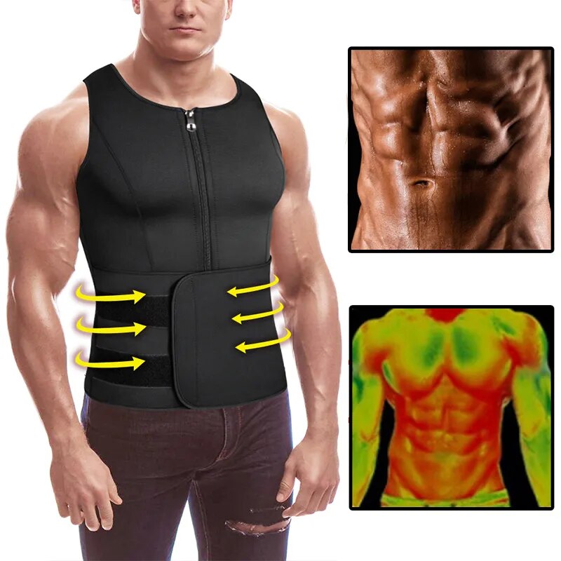 Neoprene Men's Shapers Sweat Vest Trainer Vest Adjustable