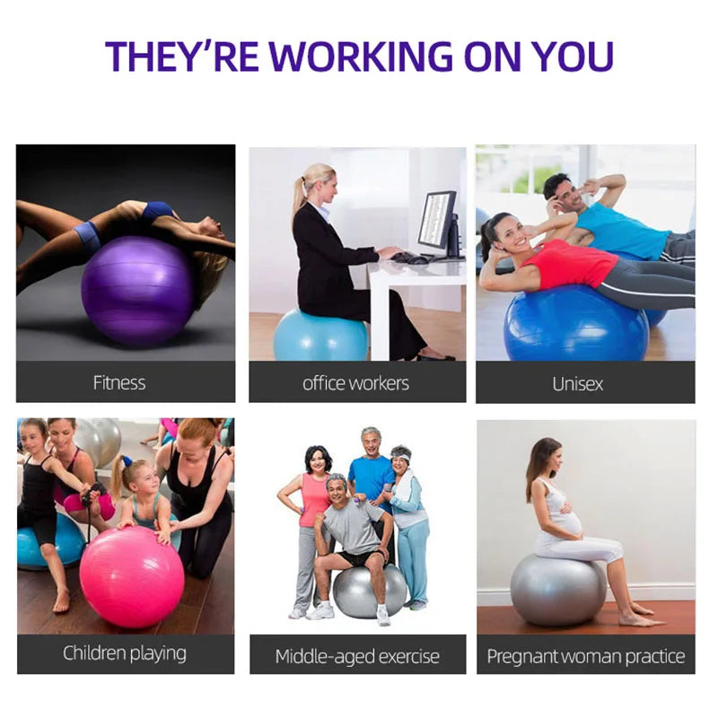 PVC Fitness Balls Yoga Ball Thickened Explosion-proof Home Gym Pilates Equipment Balance Ball