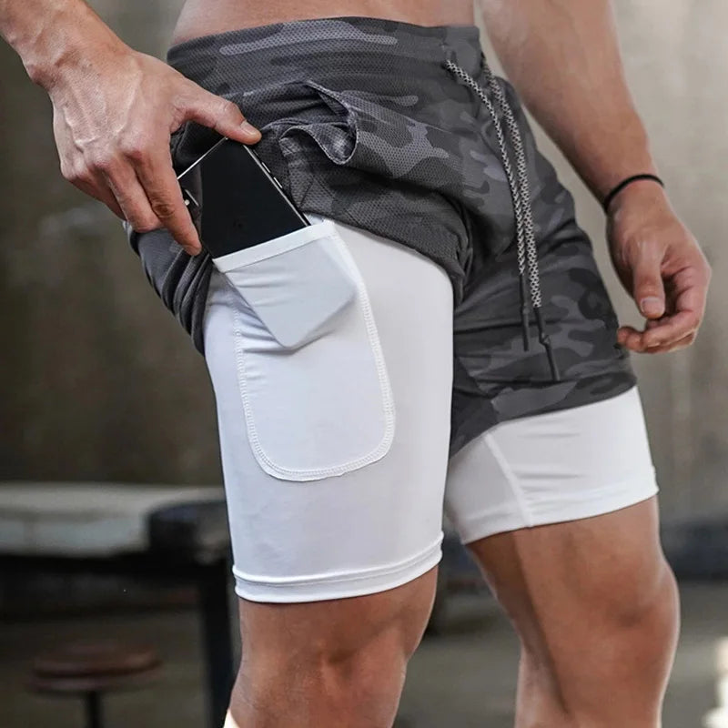 Jogging Sportswear 2 In 1 Beach Sport Shorts Quick Drying