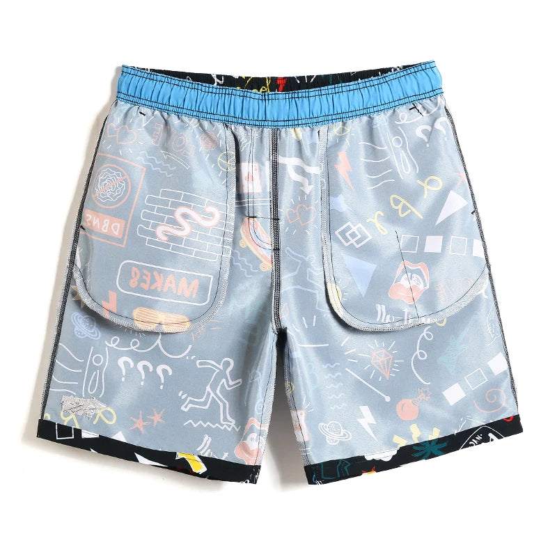 Comfortable elastic waistline beach shorts Swimwear Men's printed leisure shorts