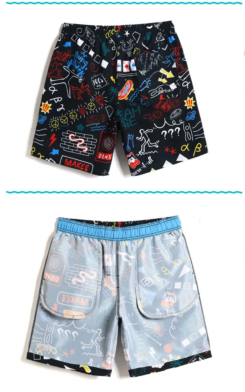 Comfortable elastic waistline beach shorts Swimwear Men's printed leisure shorts