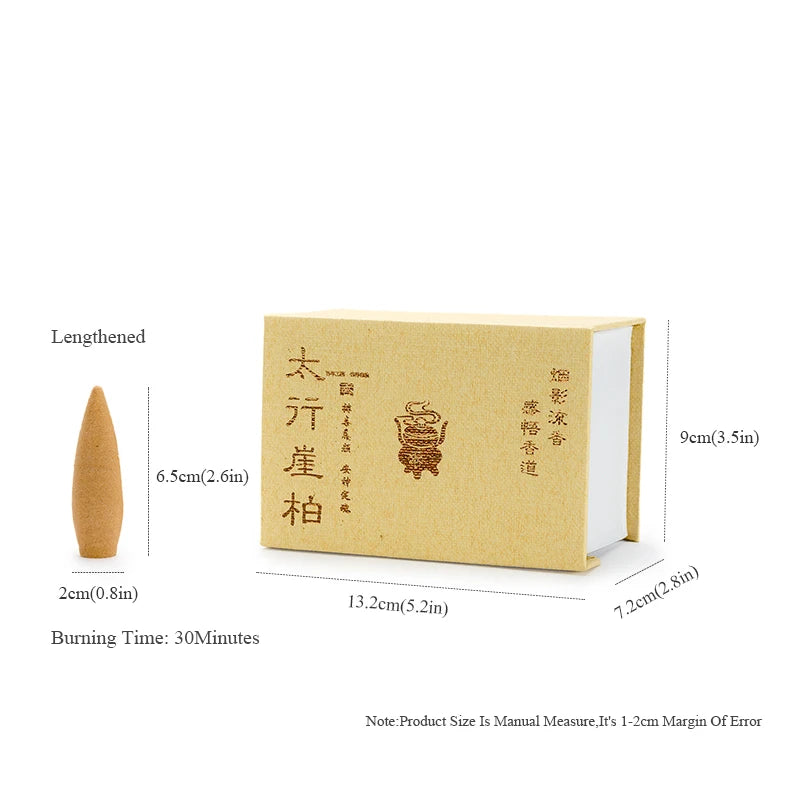 Natural Backflow Incense Cone Large Hollow Incense Handmade Lengthened Bullet Incense