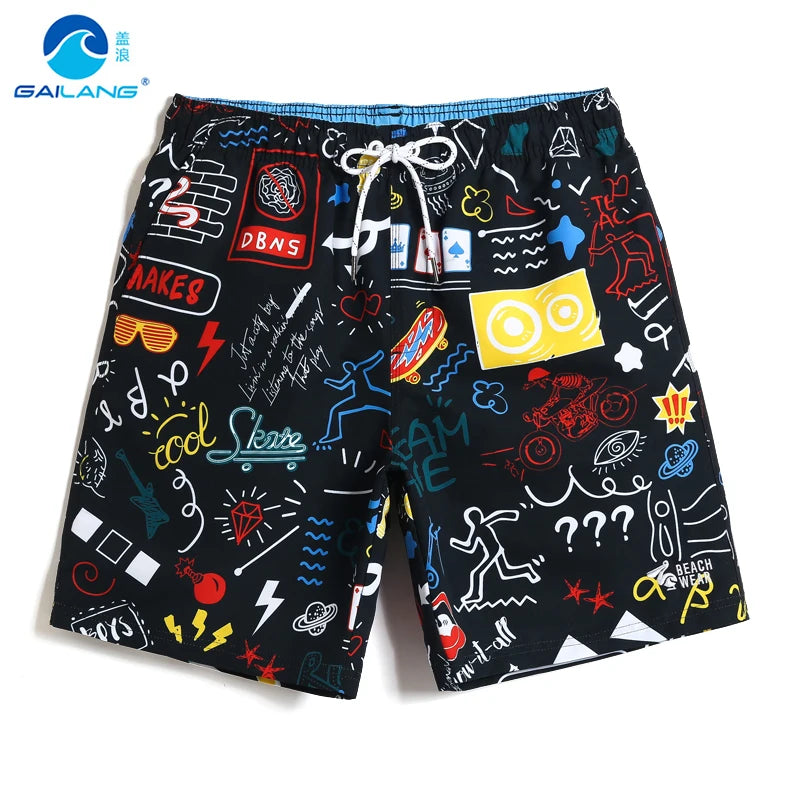 Comfortable elastic waistline beach shorts Swimwear Men's printed leisure shorts