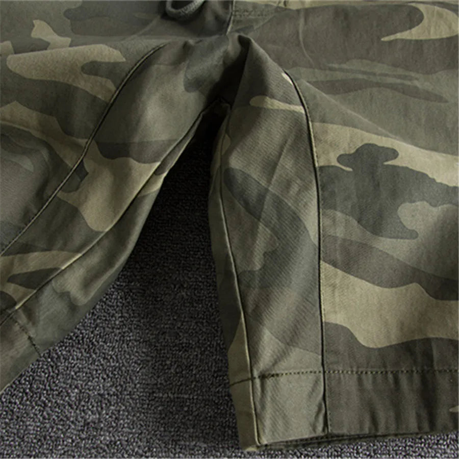 Camouflage Shorts Casual Elastic Waist Comfort Loose Jogging Cotton Cargo Gym Shorts