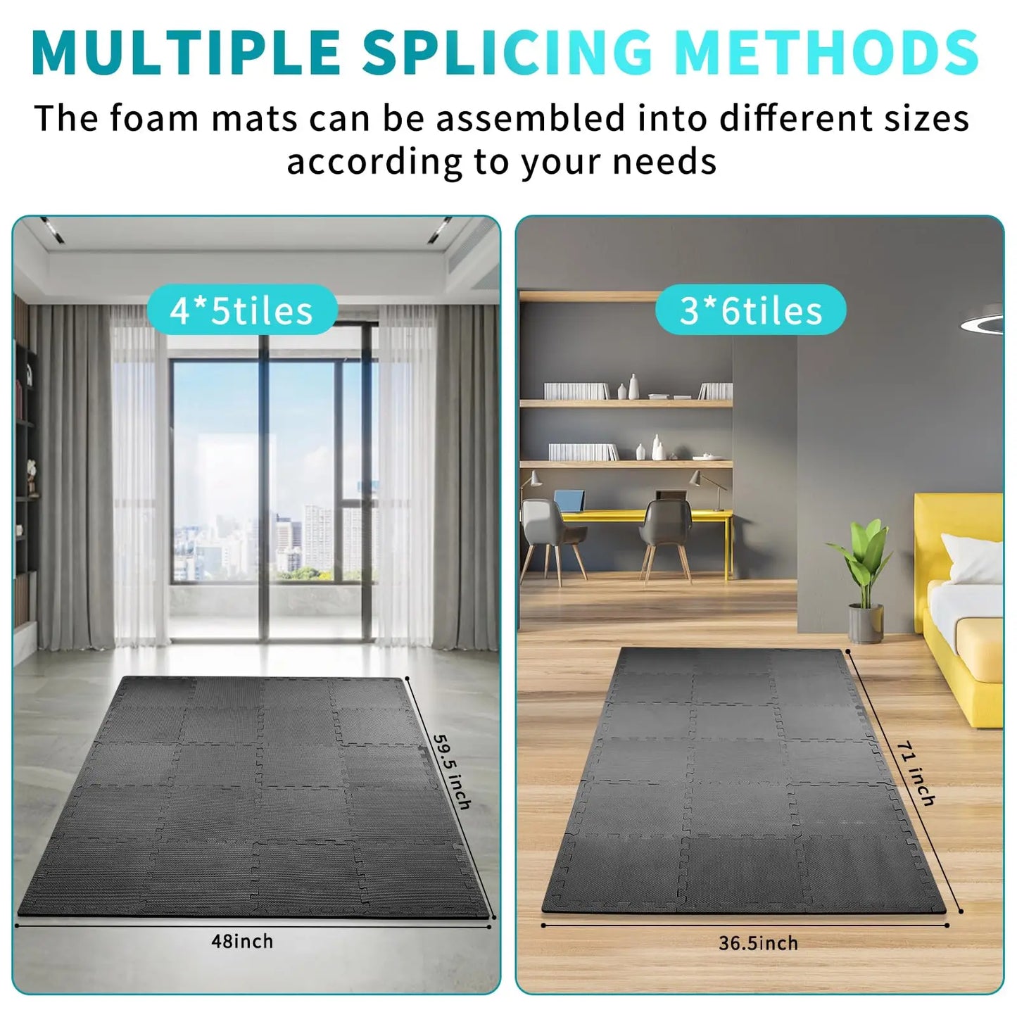 6/18pcs Gym Flooring Set EVA Interlocking Foam Floor Tiles