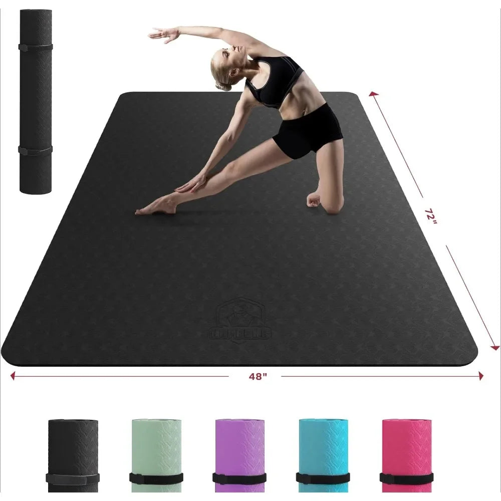 Extra Large Yoga Mat - 72"x48"/78"x54"x6mm, Non-Slip, Durable, Eco-Friendly, Thick Wide Exercise Mat