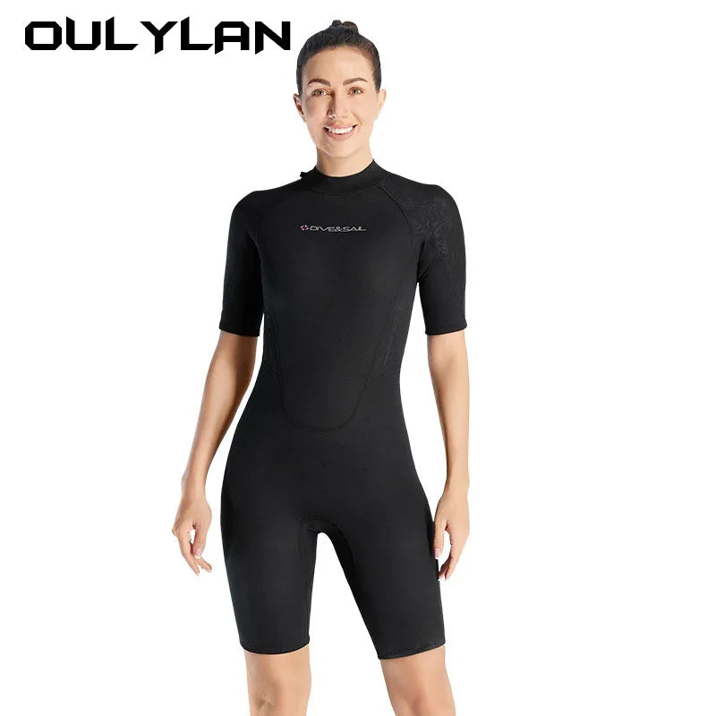 Wetsuit 3mm Neopreno Short Sleeve Kitesurf Scuba Diving Suit Spearfishing Swimsuits for Women