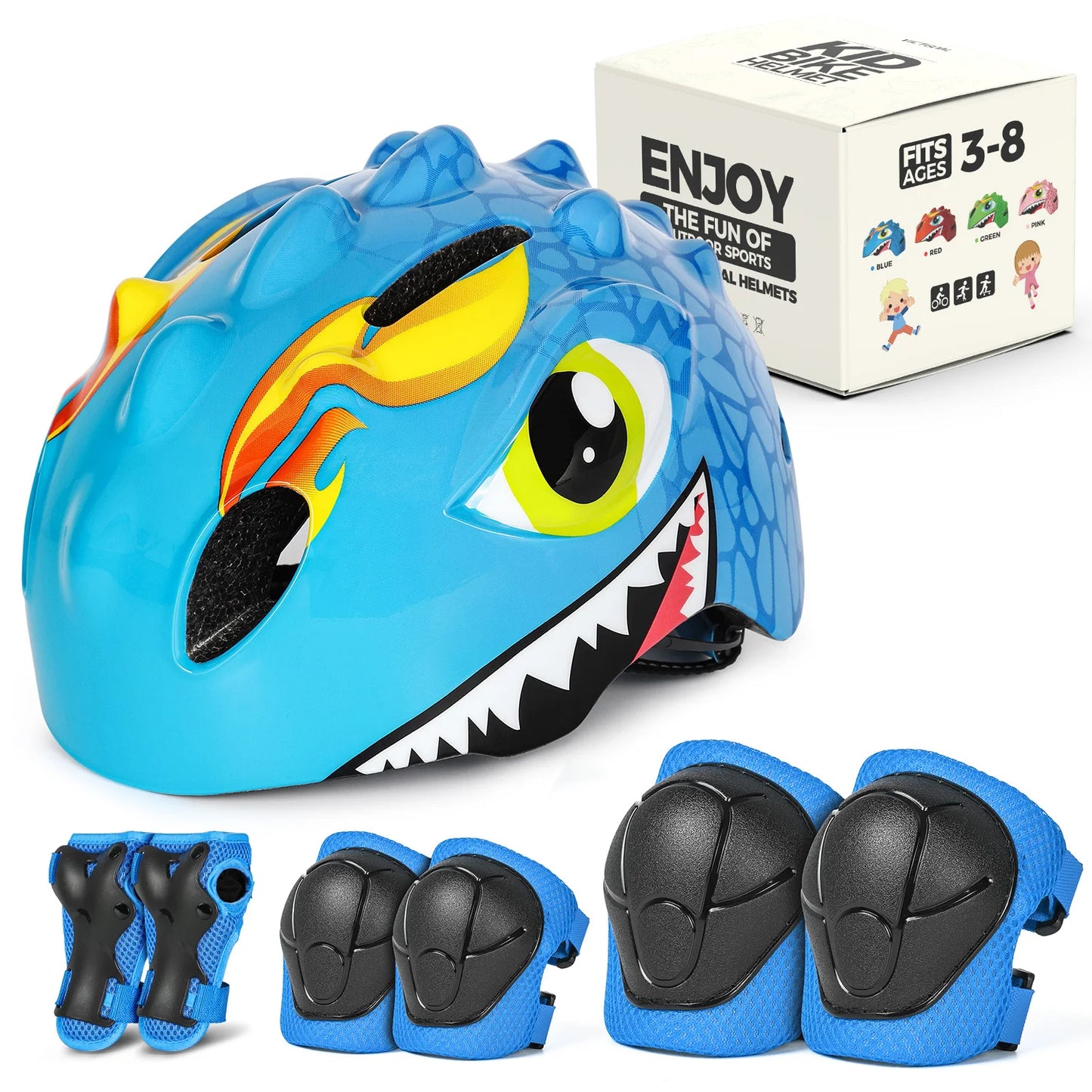 Kids Bicycle Helmet Cycling Guard Knee Elbow Pads Protective Gear