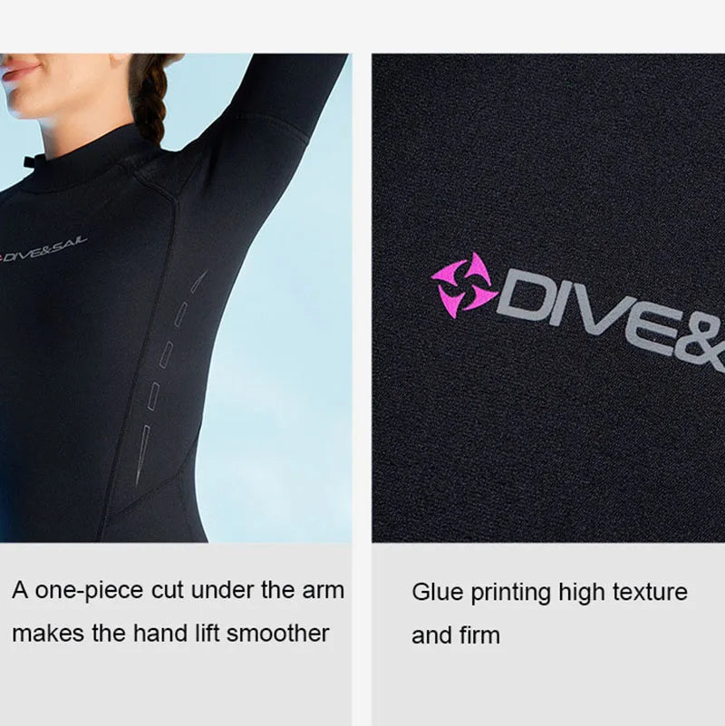 3MM Neoprene Short Sleeves Women Wetsuit, Keep Warm Scuba Diving Suit