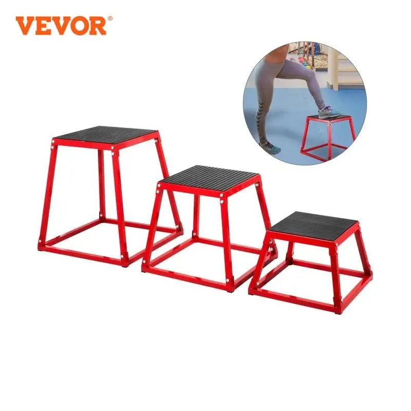 Platform Box Set Fitness Exercise Jump Box Step Training (12/18/24/Red)