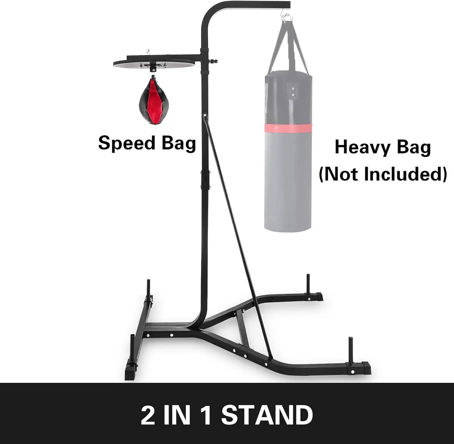 Foldable Boxing Heavy Bag Stand, Heavy Duty Boxing Punching Bag Stand Steel Sandbag Rack Freestanding Up to 132 lbs