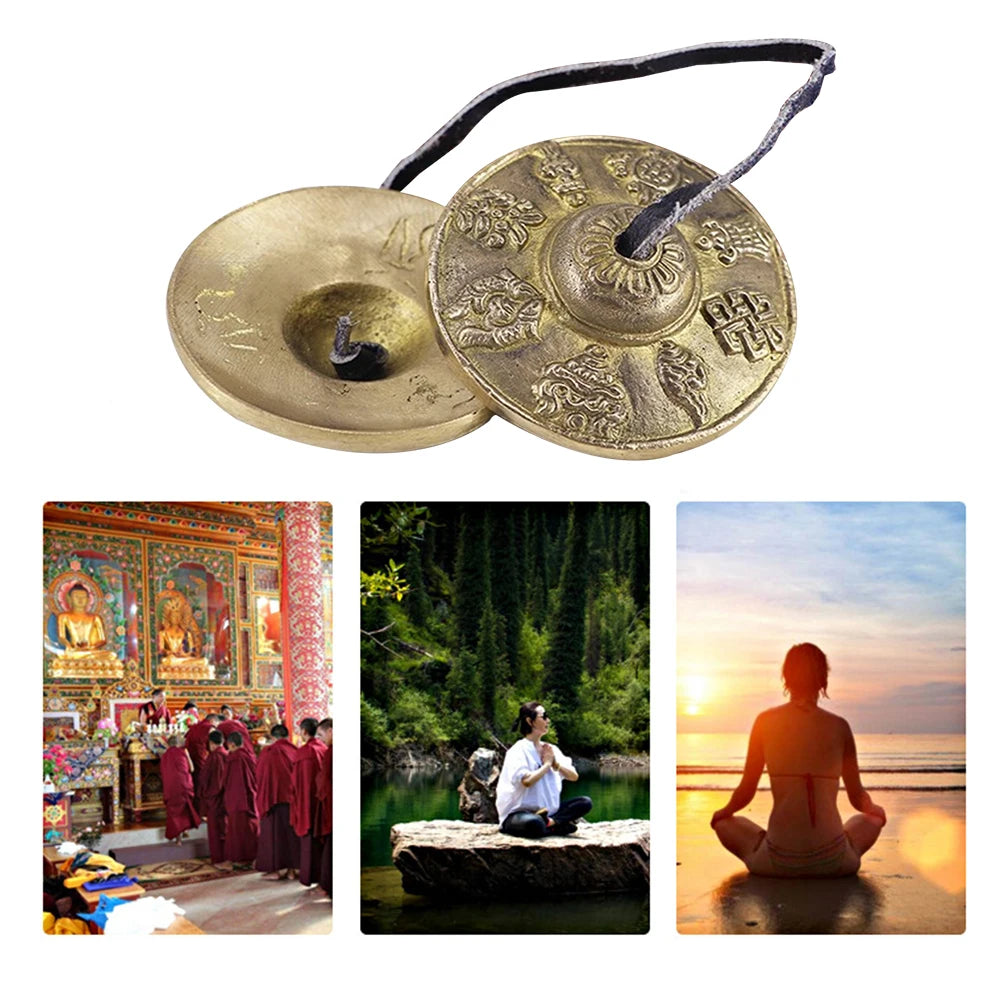 Tibetan Tingsha Cymbals Portable Meditation Chime Bells Mental Health Relief