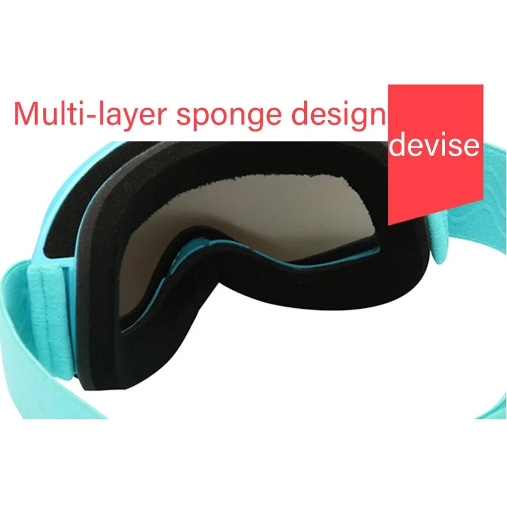 Children Ski Goggles Anti-fog Double Layer Magnetic Film Goggle