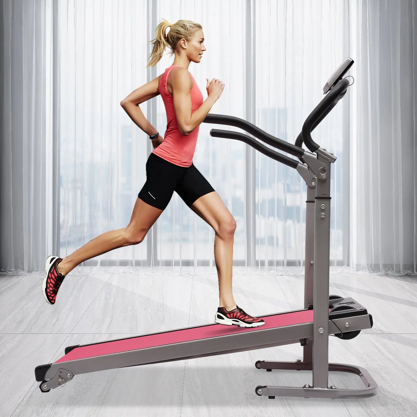 Electric Folding Treadmill with Incline Portable Running Exercise