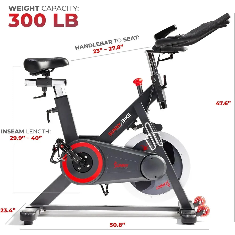 Premium Magnetic Belt Drive Indoor Cycling Stationary Exercise Bikes with Optional SunnyFit App Enhanced Bluetooth Connectivity