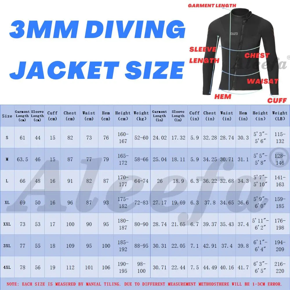 Diving Suit 3MM Men Wetsuit Neoprene Underwater Kitesurf Surf Surfing Spearfishing