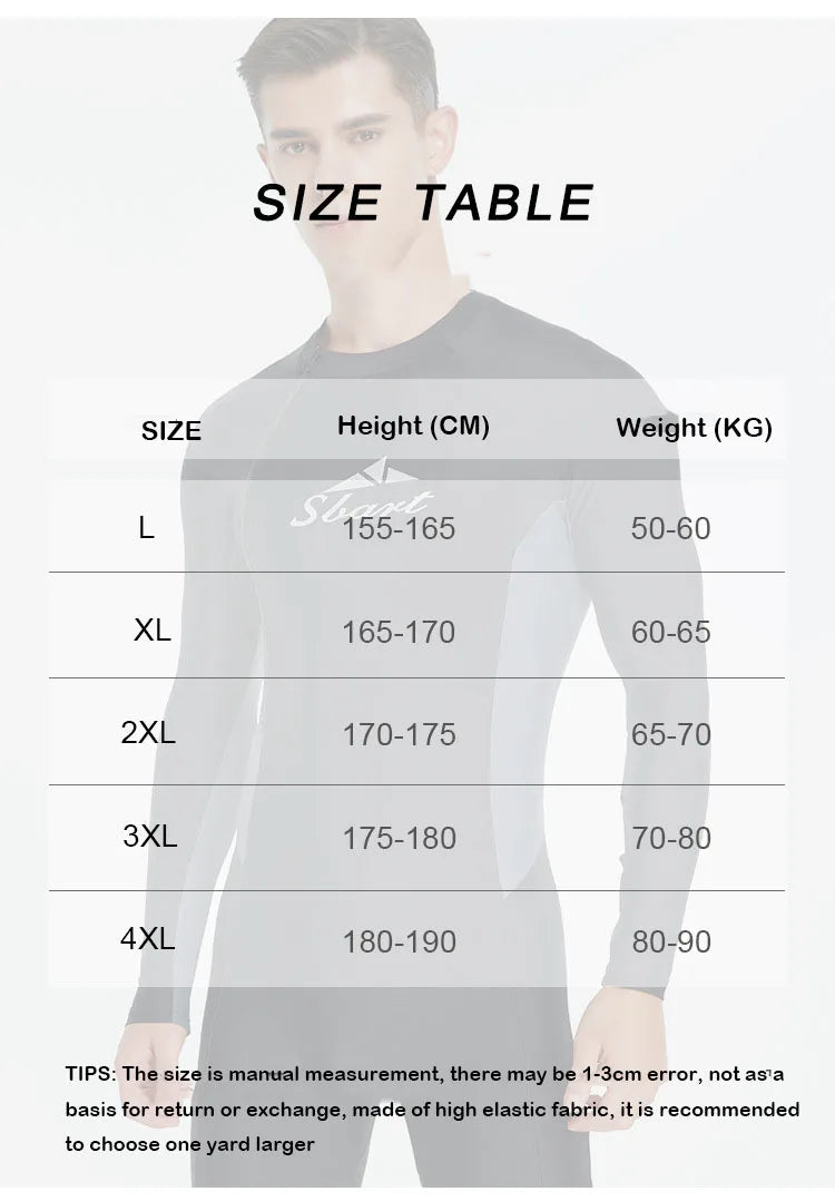 Diving Surfing Wetsuit for Men Long Sleeved Diving Suit Swimsuit Anti-scratch Cold Proof Swimwear