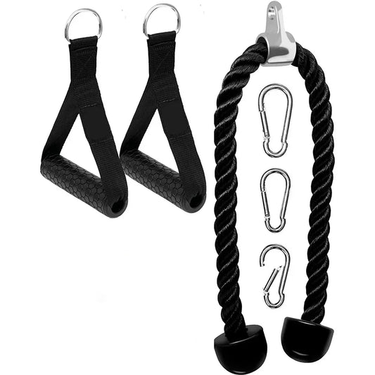 Fitness Gym Accessories Tricep Rope Cable Pull Down Rope Exercise Equipment Weights Handles