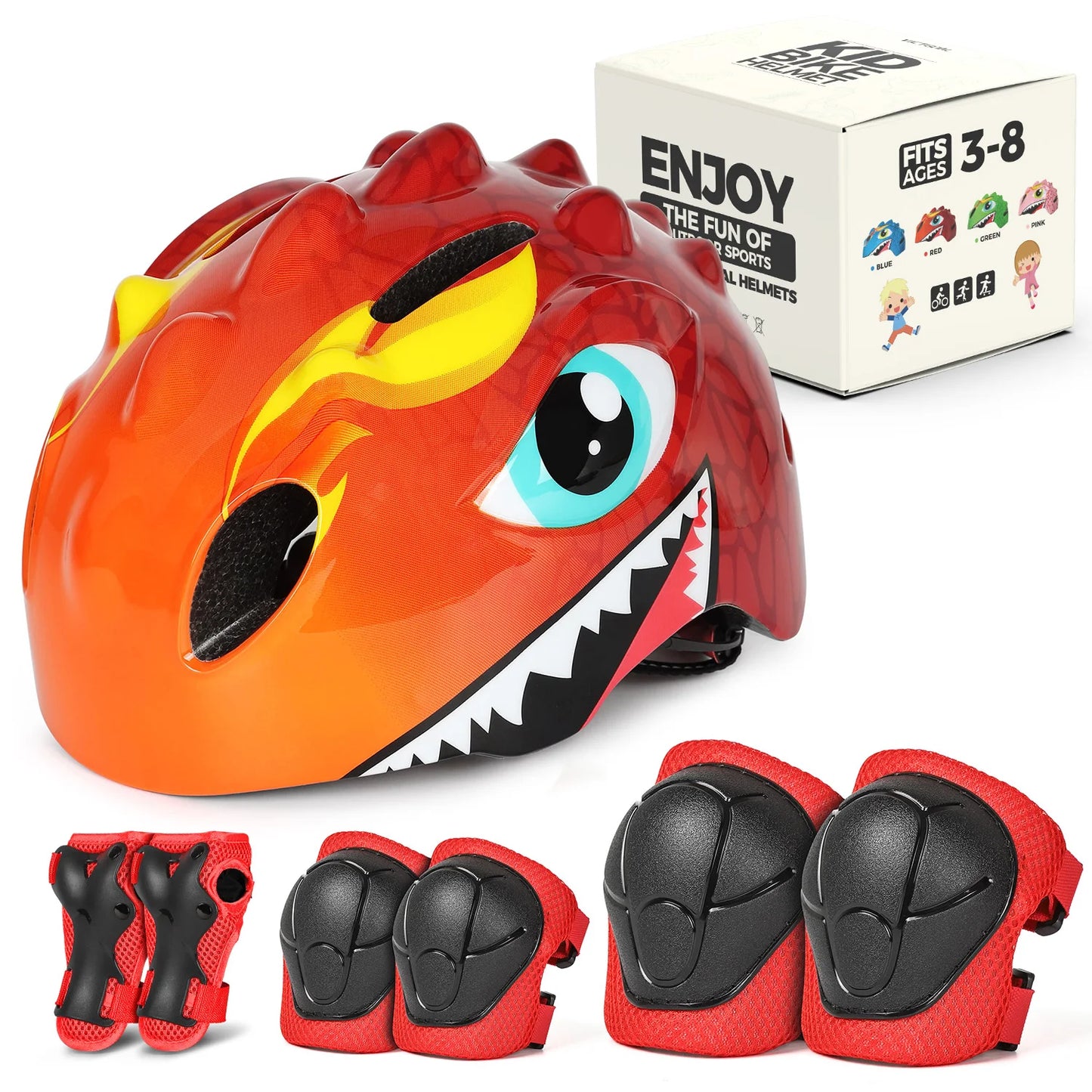 Kids Bicycle Helmet Cycling Guard Knee Elbow Pads Protective Gear