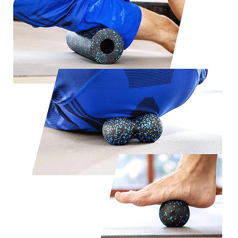 Yoga Column Yoga Roller Fitness Massage Ball Set, Stretching Exercise High Density Foam Roller Balls