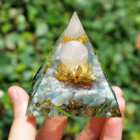 Gem Pyramid Crystals Protection Energy Generator Healing Reiki Chakra Meditation Ornaments Crafts