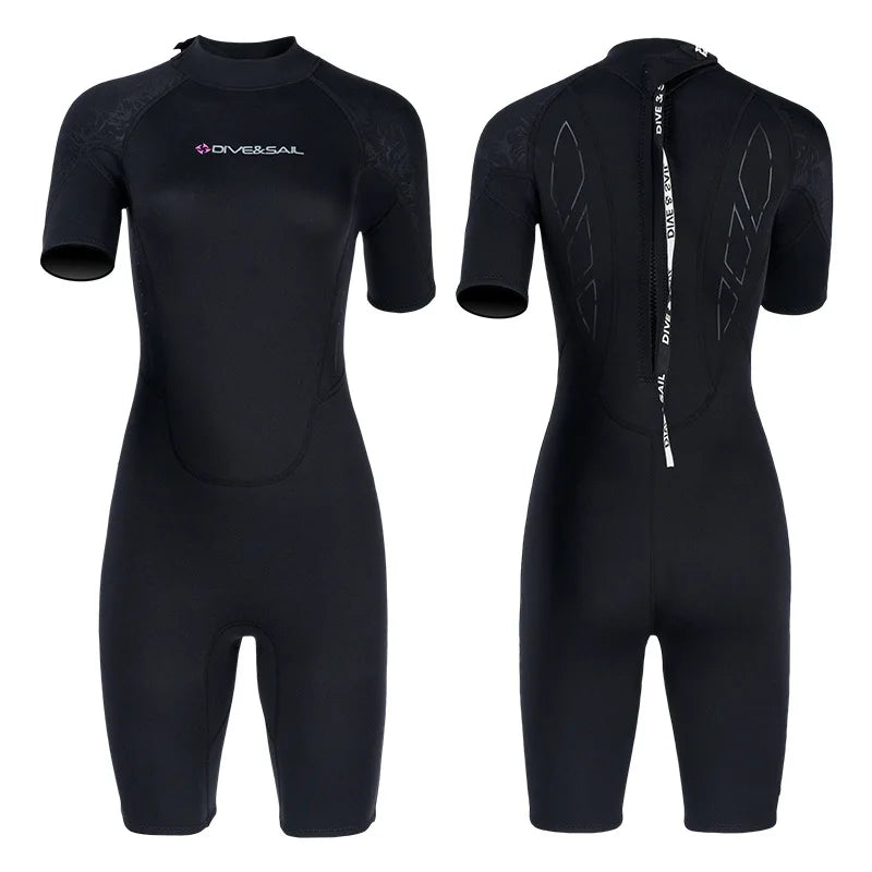 Wetsuit 3mm Neopreno Short Sleeve Kitesurf Scuba Diving Suit Spearfishing Swimsuits for Women