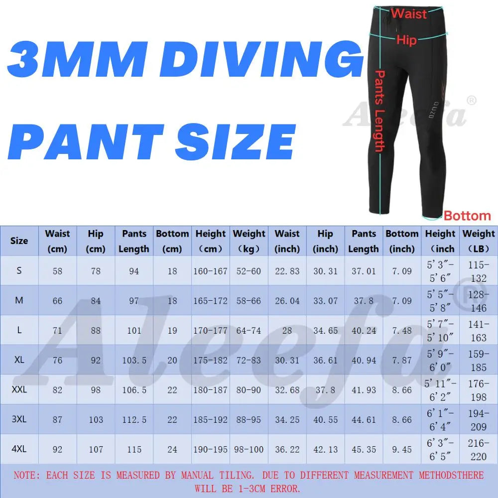 Diving Suit 3MM Men Wetsuit Neoprene Underwater Kitesurf Surf Surfing Spearfishing