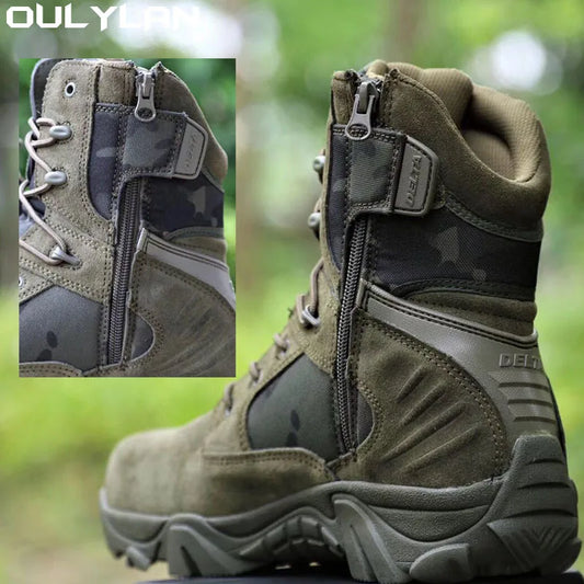 Climbing Outdoor Mens Work Safety Boots Camouflage Military Hiking Boots