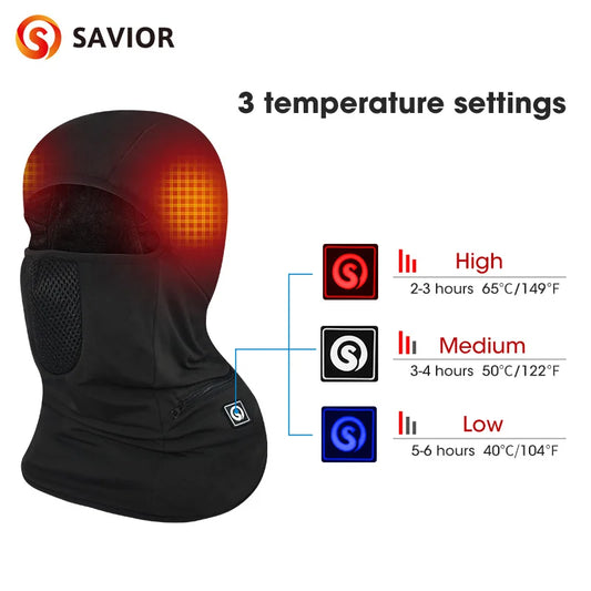 Heating Ski Mask With Battery Electric Warm Hats Snowboard Balaclava