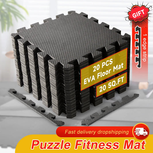 4~20 Pcs Gym Floor Mats, Interlocking Eva Soft Foam Floor Mats