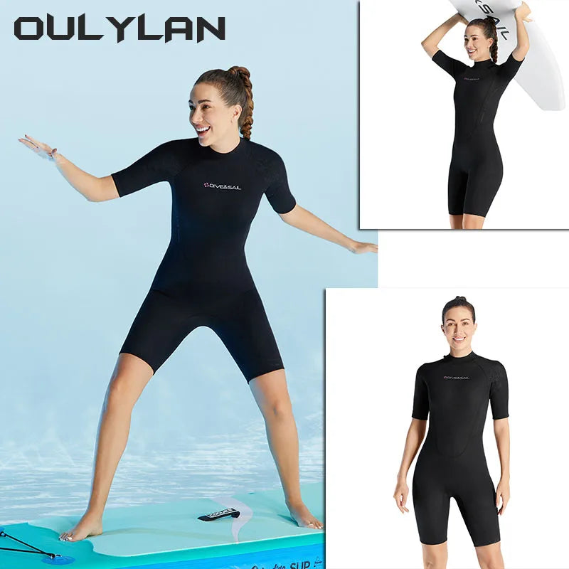 Wetsuit 3mm Neopreno Short Sleeve Kitesurf Scuba Diving Suit Spearfishing Swimsuits for Women