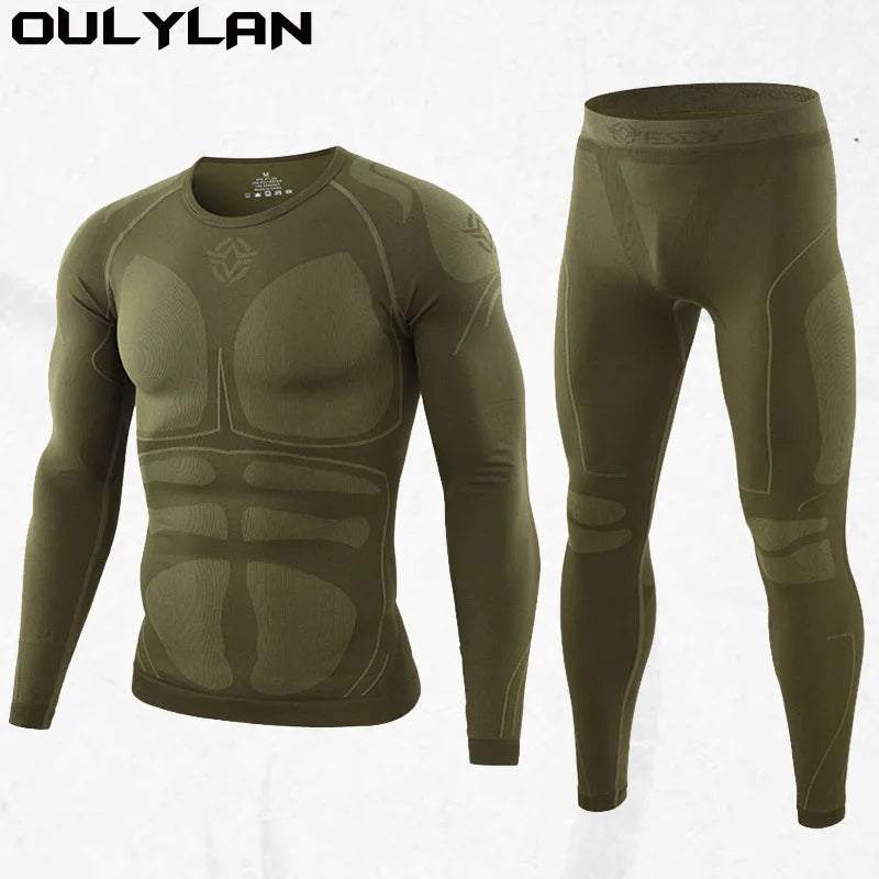 Thermal Underwear Set Suits Gym Compression Suit Bodybuilding Training Tights