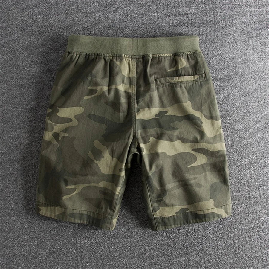 Camouflage Shorts Casual Elastic Waist Comfort Loose Jogging Cotton Cargo Gym Shorts