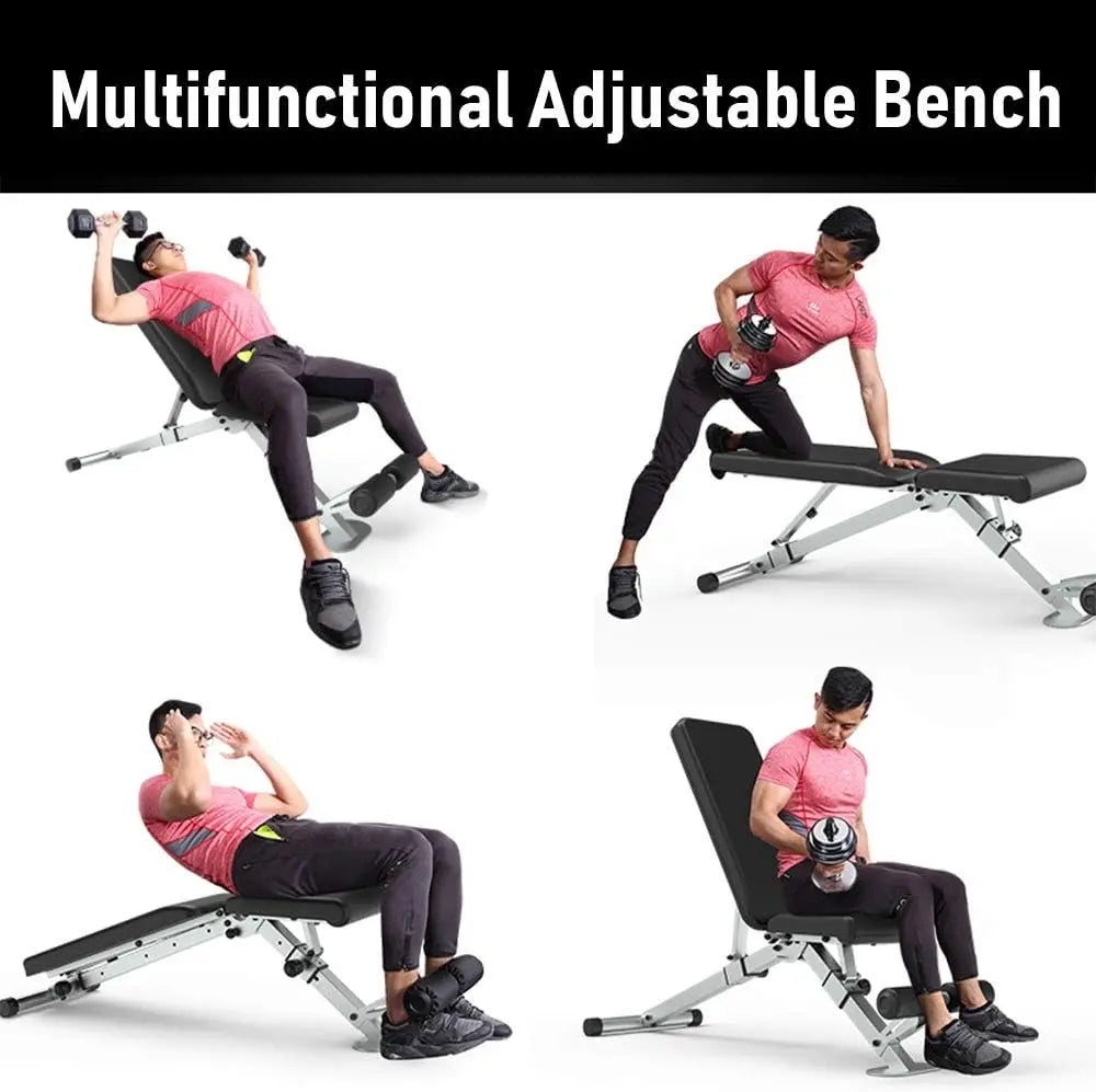 Adjustable Weight Bench Foldable with Automatic Lock for Upright Incline Decline