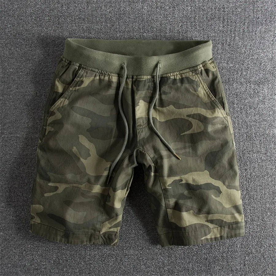 Camouflage Shorts Casual Elastic Waist Comfort Loose Jogging Cotton Cargo Gym Shorts