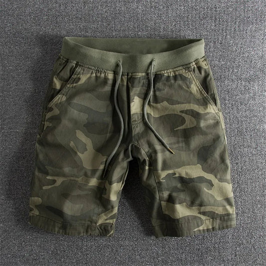 Camouflage Shorts Casual Elastic Waist Comfort Loose Jogging Cotton Cargo Gym Shorts