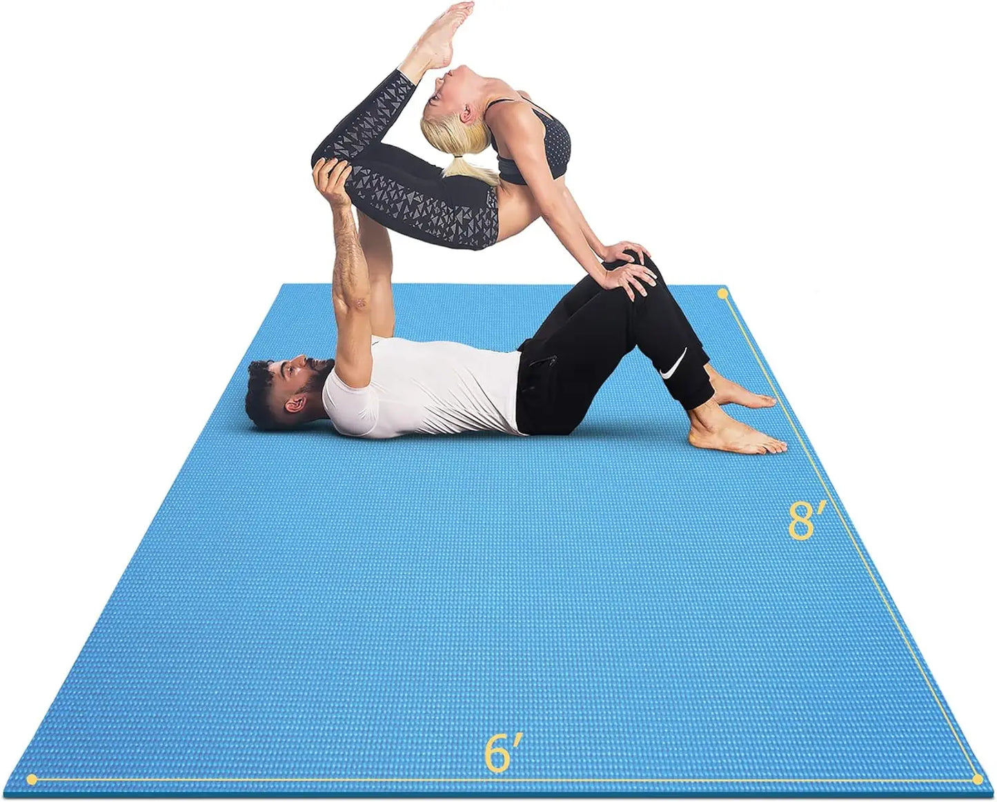 Thick Workout Mats for Home Gym Flooring, Non-Slip Quick Resilient Barefoot Exercise Mat