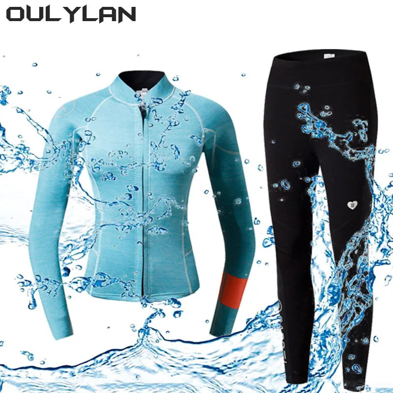 Wet Suit Diving Suit 2MM Women Wetsuit Split Long Sleeved Top Kitesurf Surf Surfing Spearfishing