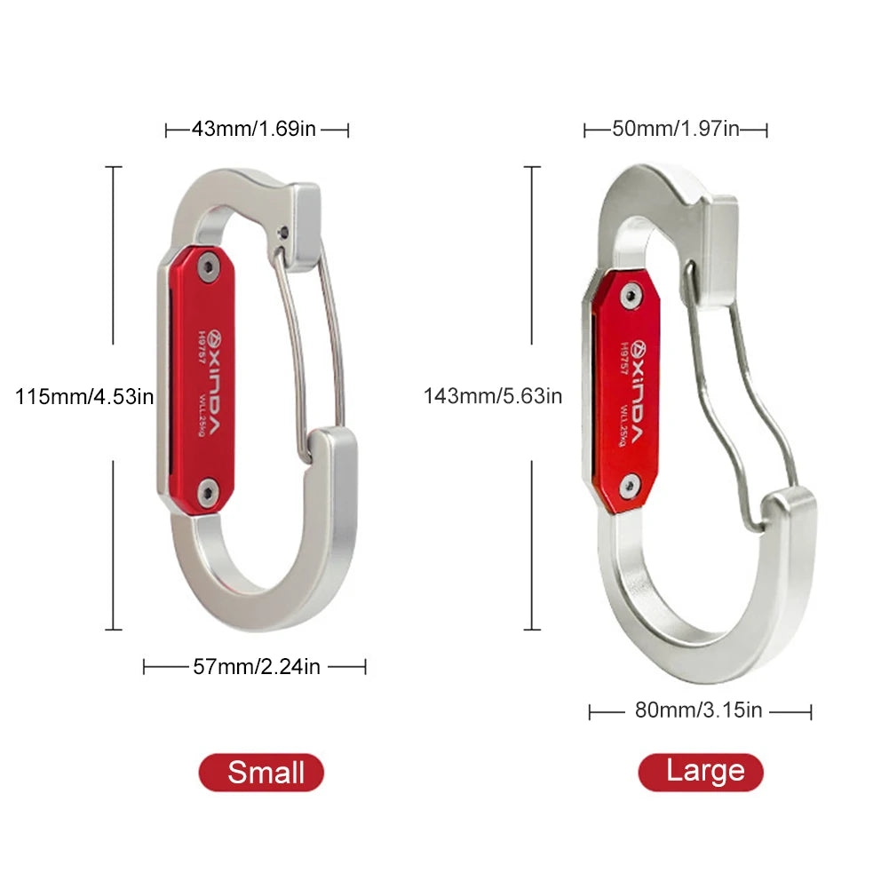 Portable Quickdraw Carabiner High-altitude Work Rescue Gear Hook 6061 Aluminum Alloy Outdoor Climbing Equipment