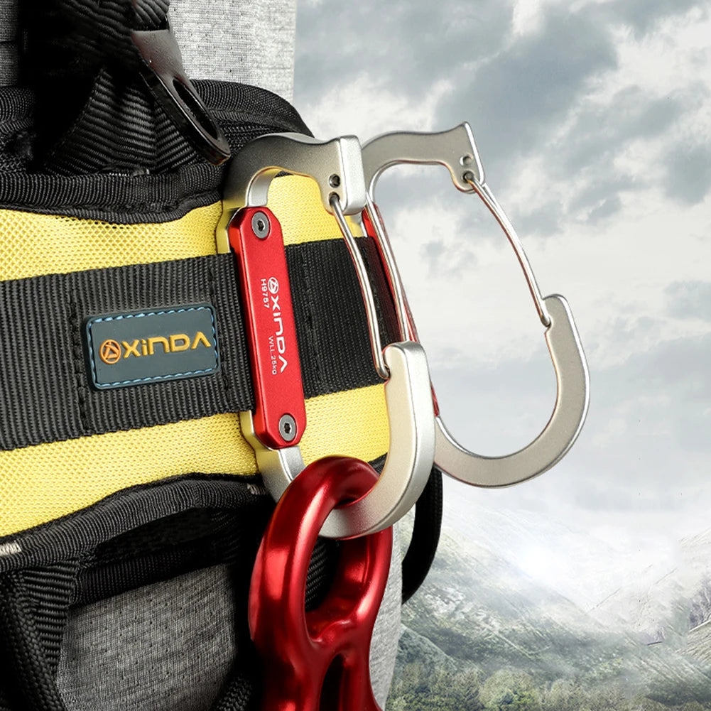 Portable Quickdraw Carabiner High-altitude Work Rescue Gear Hook 6061 Aluminum Alloy Outdoor Climbing Equipment