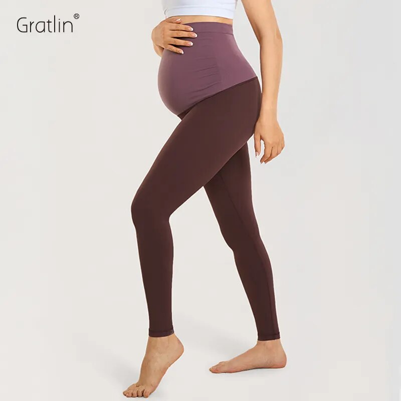 Gratlin Soft Maternity Leggings Over The Belly Work Pants