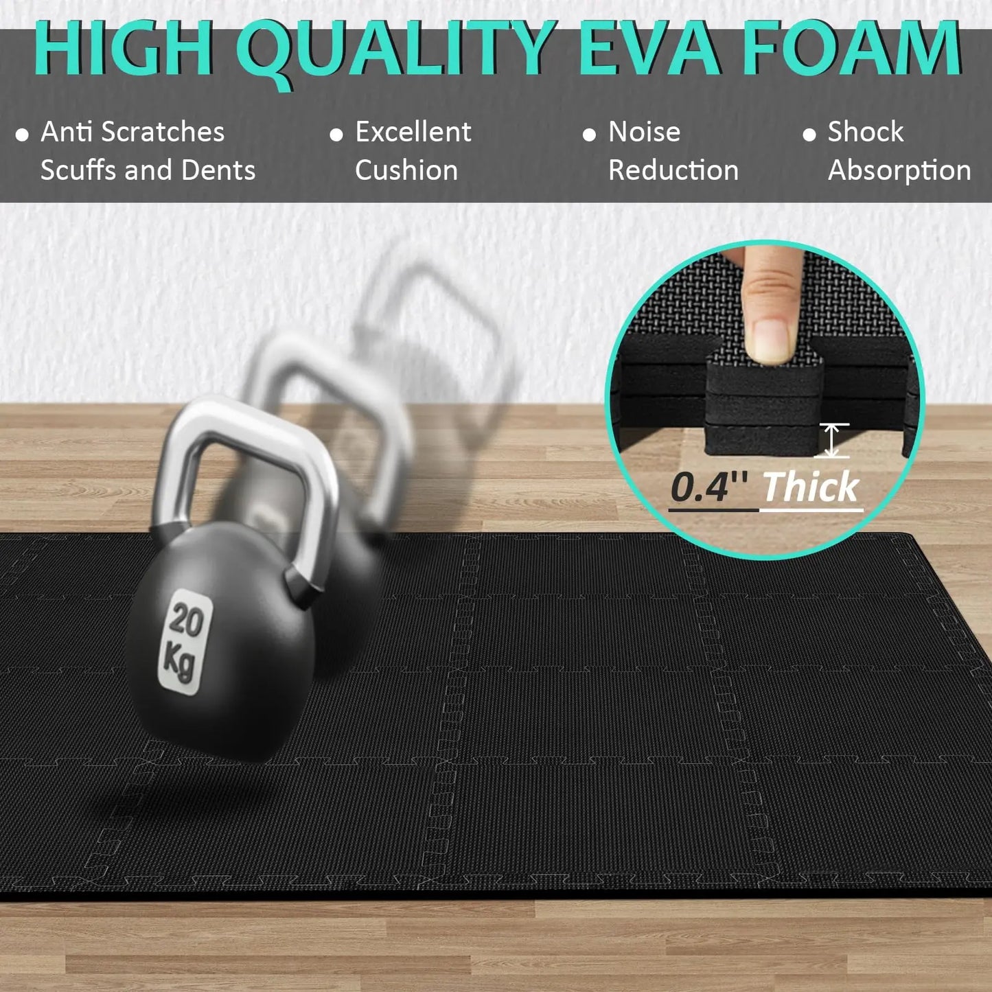 6/18pcs Gym Flooring Set EVA Interlocking Foam Floor Tiles