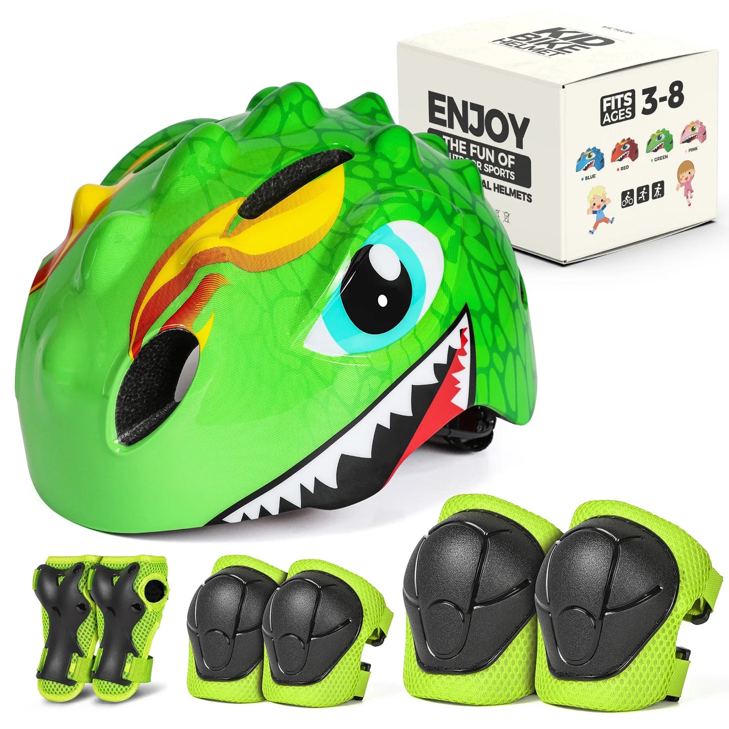 Kids Bicycle Helmet Cycling Guard Knee Elbow Pads Protective Gear