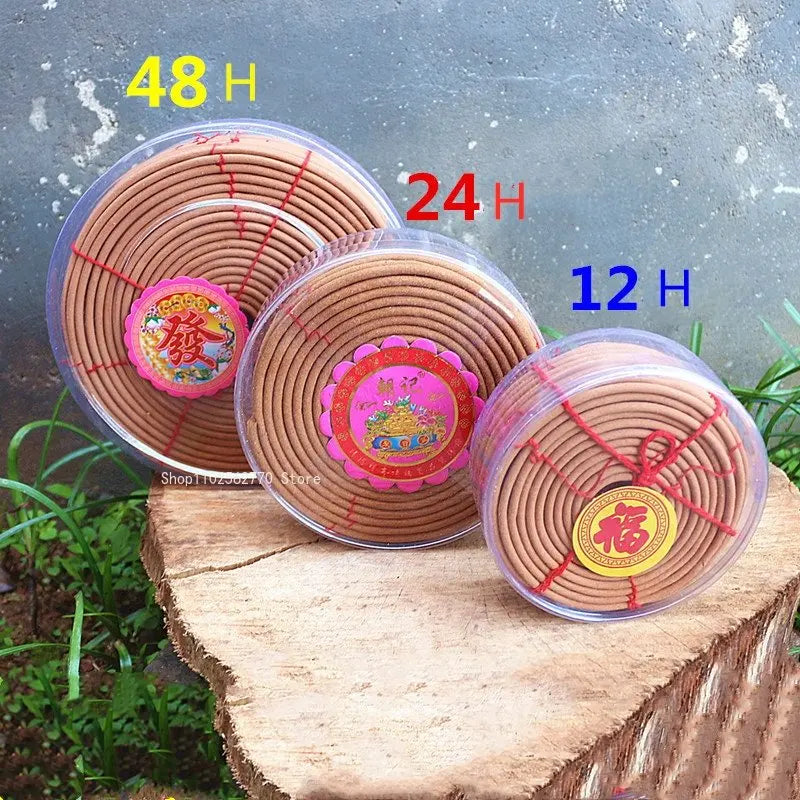 12/24/48 Hours Threading Tower Incense Pan Incense Natural Sandalwood