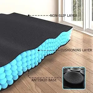 Thick Workout Mats for Home Gym Flooring, Non-Slip Quick Resilient Barefoot Exercise Mat