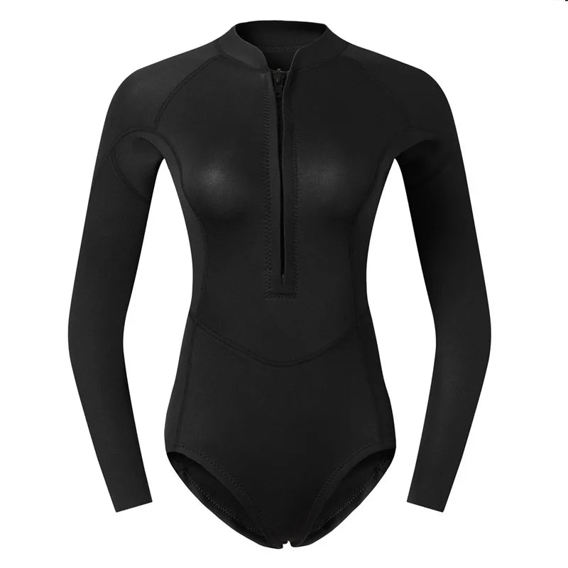 Woman Diver Diving Suit 2mm Neoprene Diving Equipment  Long Sleeve Bikini Swimsuit