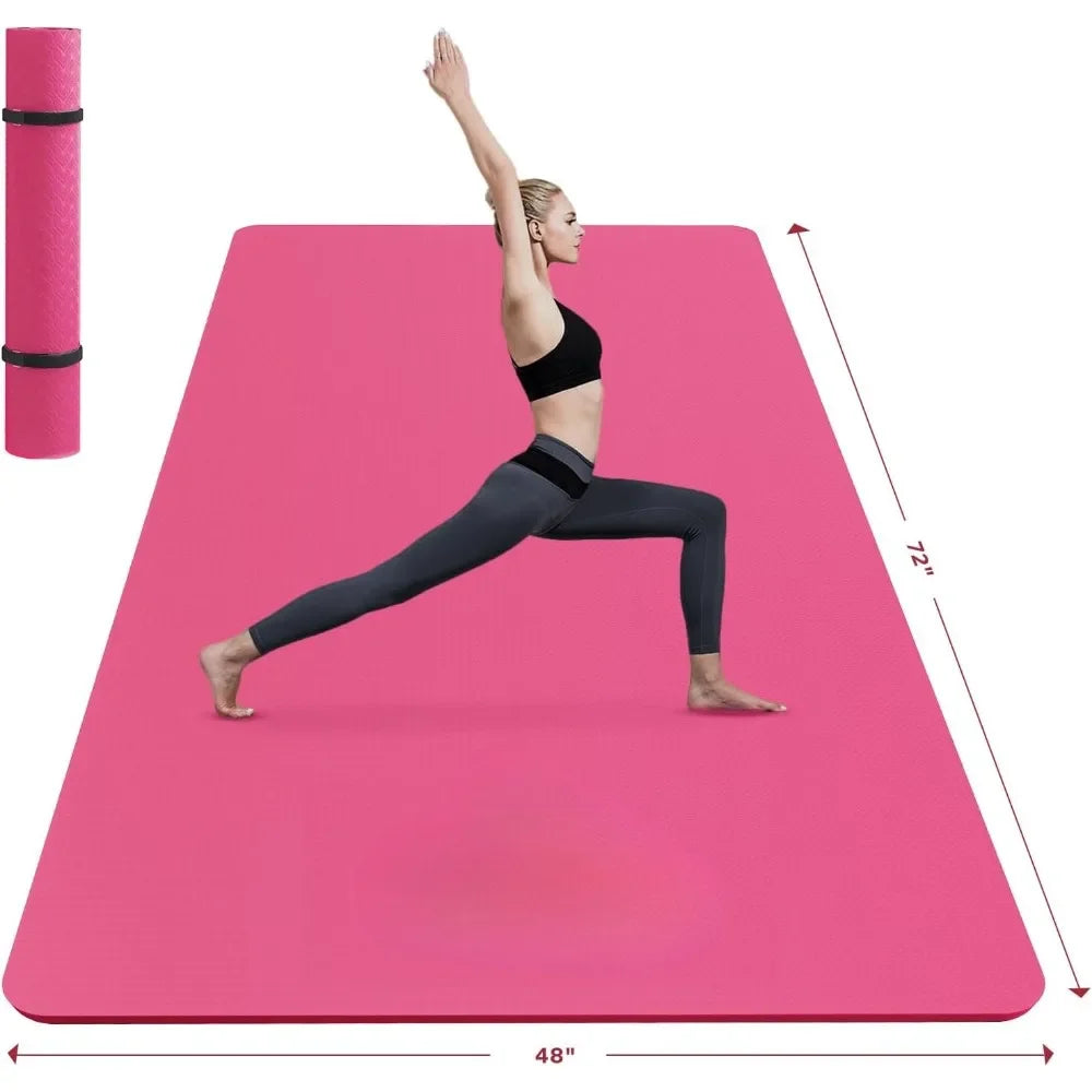 Extra Large Yoga Mat - 72"x48"/78"x54"x6mm, Non-Slip, Durable, Eco-Friendly, Thick Wide Exercise Mat