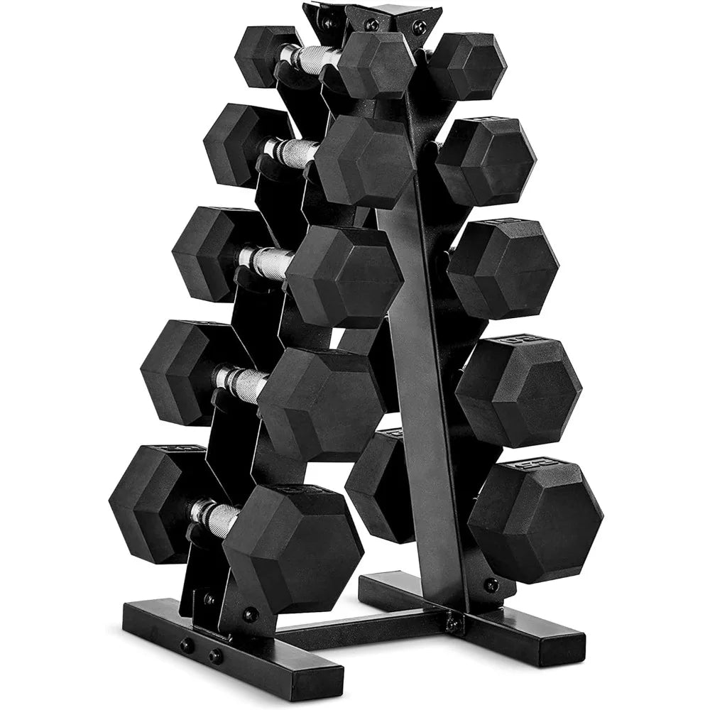 Dumbbell Set With Rack, Multiple Options in 150lbs and 210lbs Weights