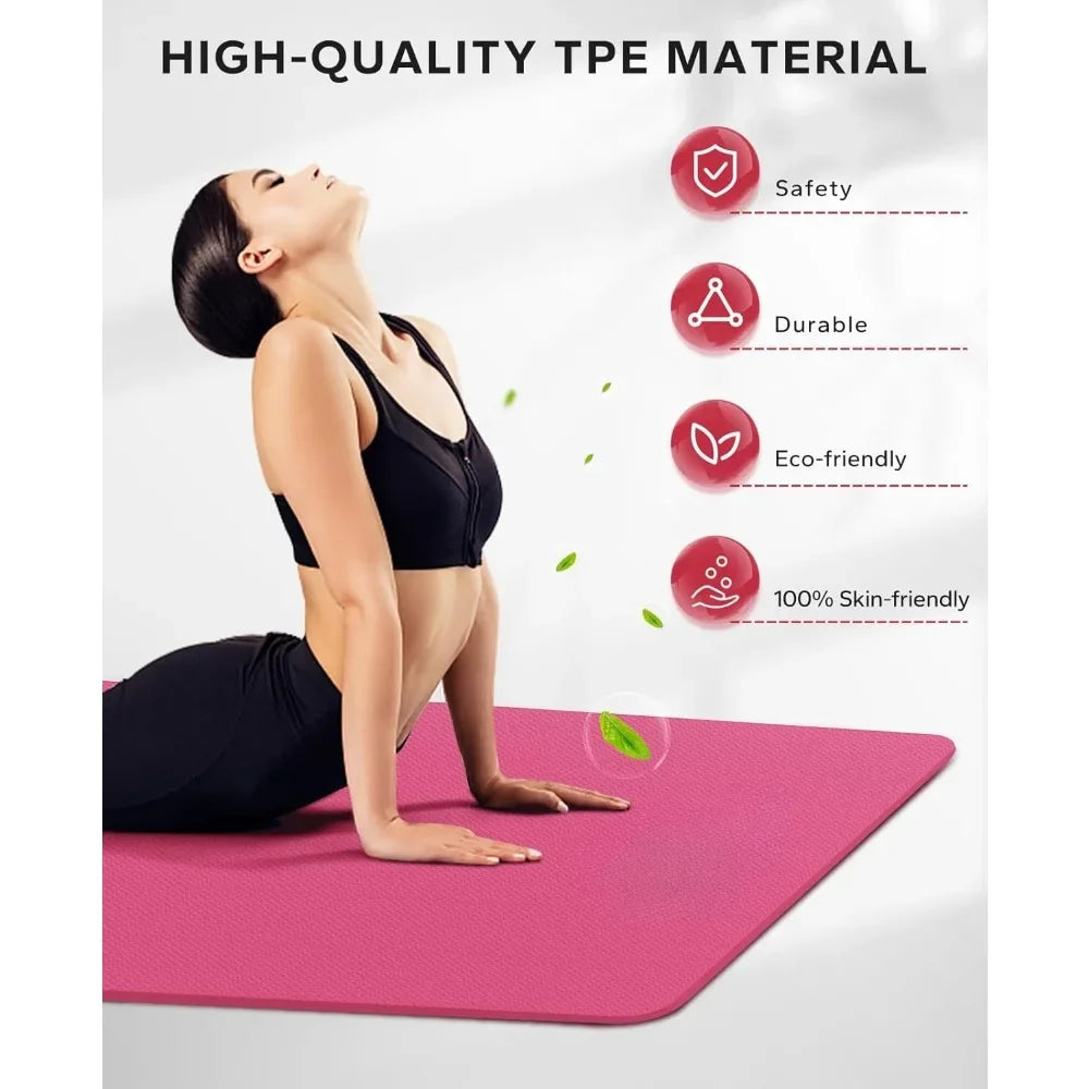 Extra Large Yoga Mat - 72"x48"/78"x54"x6mm, Non-Slip, Durable, Eco-Friendly, Thick Wide Exercise Mat